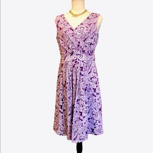 Land’s end purple paisley v-neck dress M